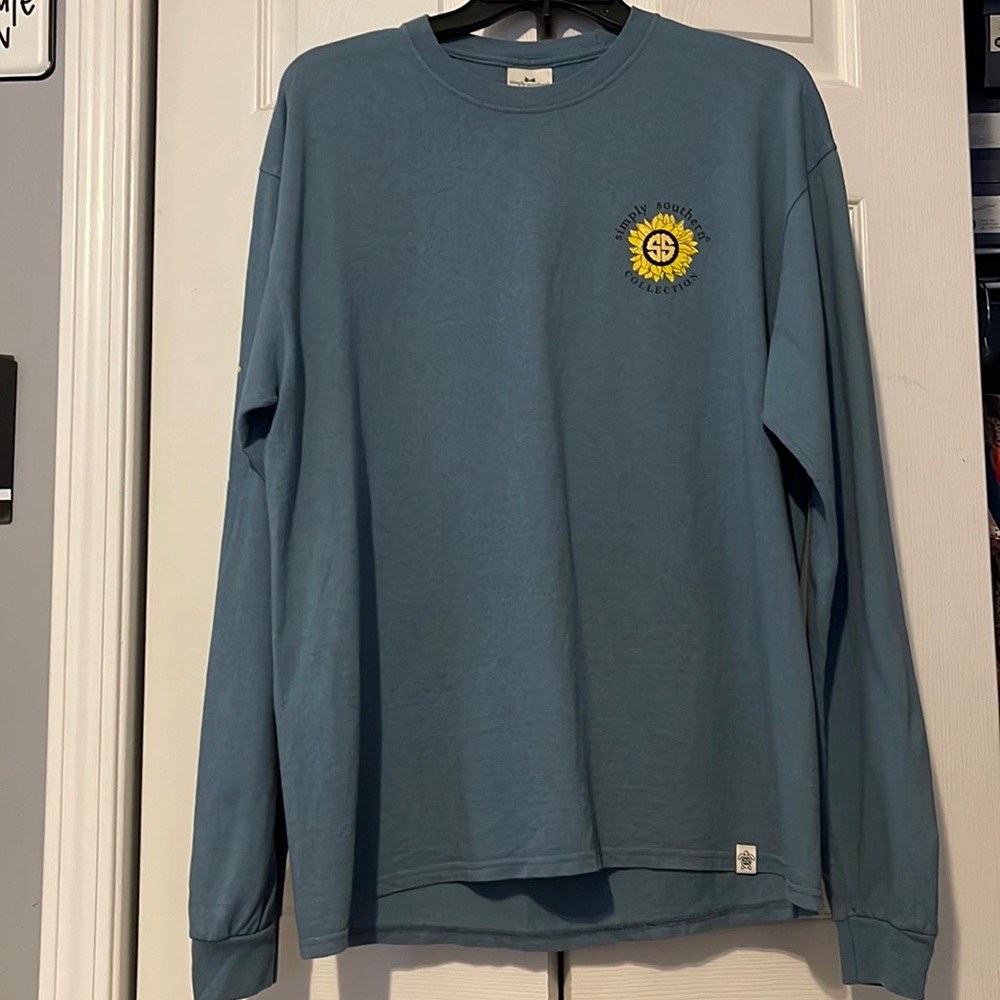 Long sleeve blue Simply Southern shirt